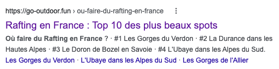 Page de résultats de recherche sur Ou faire du rafting en France ?